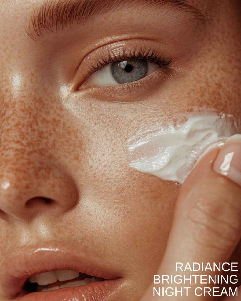 Woman applying a M.A.D Skincare Illuminating Daily Moisturizer