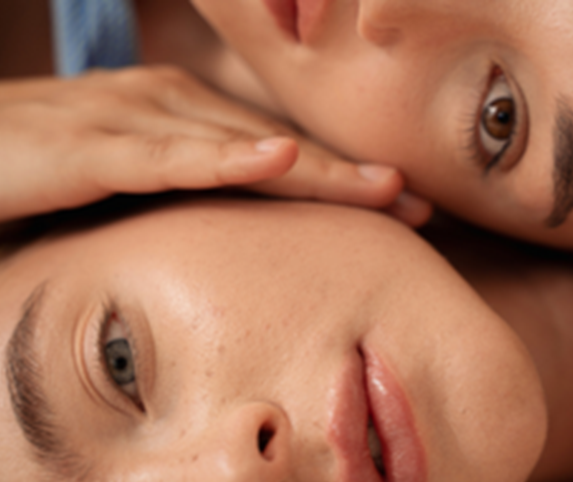 Two women having glowing skin health