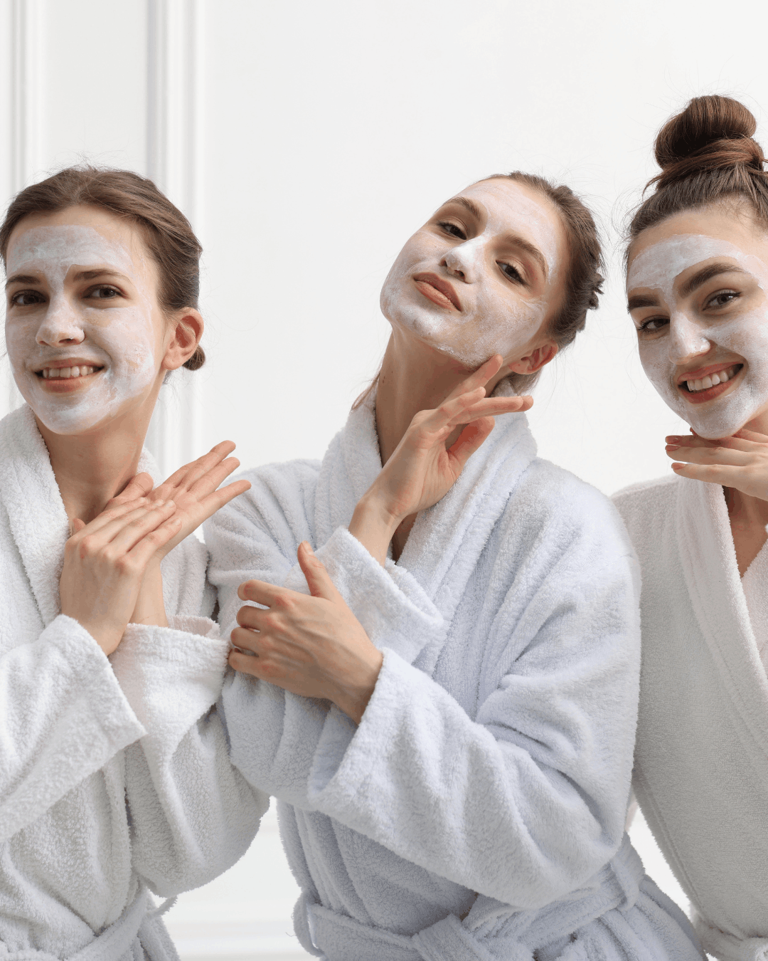 Women having a face mask on their faces