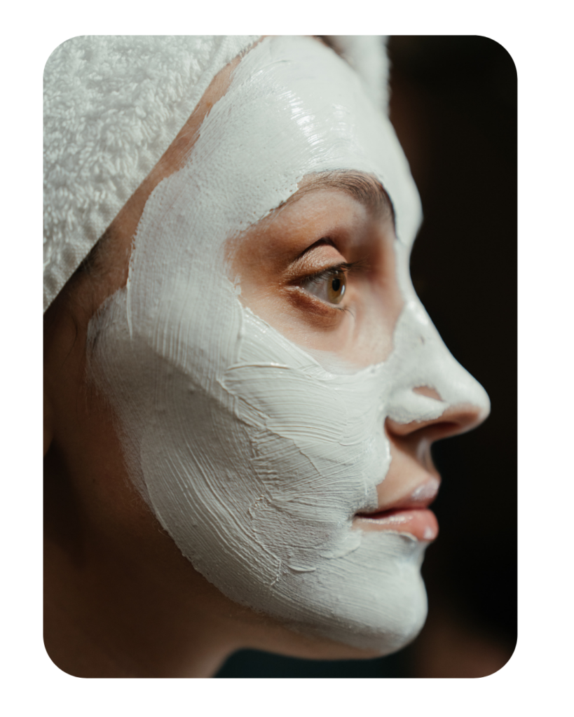 A woman having mask on her face